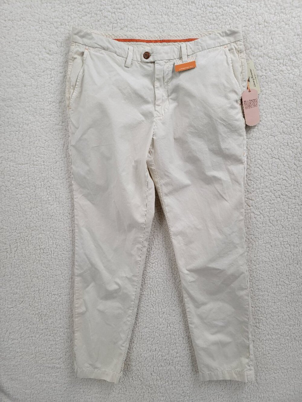 Tommy Bahama Mens Del Chino Pants 34X34 NWT 100% Pima Cotton Flat Front Beige
